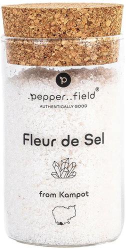 . pepper field Salt flower Fleur de Sel in glass jar 160 g - Salt - Main image