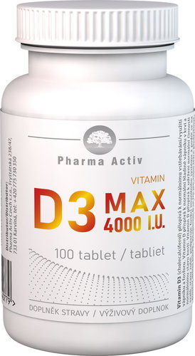 Pharma Activ Vitamin D3 Max 4000 I. U. 100 tablets - Vitamin D3 - Main image