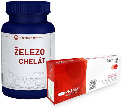 Pharma Activ Železo Chelát 60 tobolek + Železo fer test 1 ks - Iron - Main image