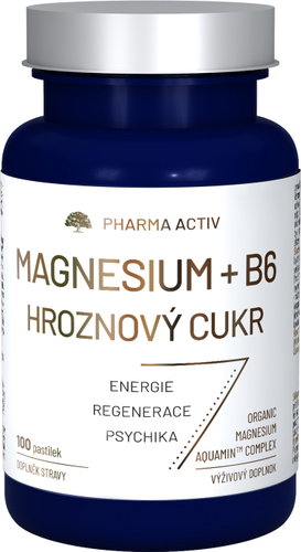 Pharma Activ Magnesium + B6 hroznový cukr 100 pastilek - Magnesium - Main image