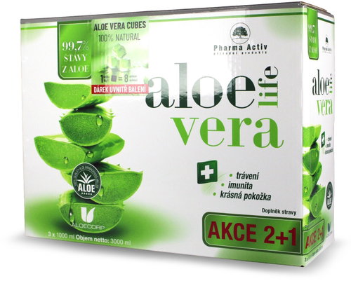 Pharma Activ AloeVeraLife 3 × 1000 ml + AloeVera Cubes 10 g - Aloe Vera - Main image