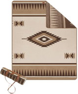 Naturehike Wool blanket with geometric pattern, 1950 g, light brown - Picnic Blanket