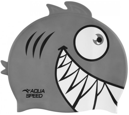 Aqua-Speed Kids swimming cap Pirana - grey - Bathing Cap - Main image