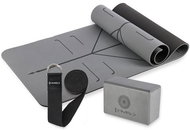 Sada na cvičení HMS Sada na jógu, podložka YM10, jóga blok KJ02 a popruh SJ02, šedá - Sada na cvičení