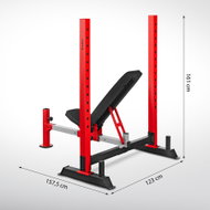 HMS Variabilní posilovací lavice LS7688 se stojanem pod činku, modlitebníkem a předkopáváním - Fitness Bench