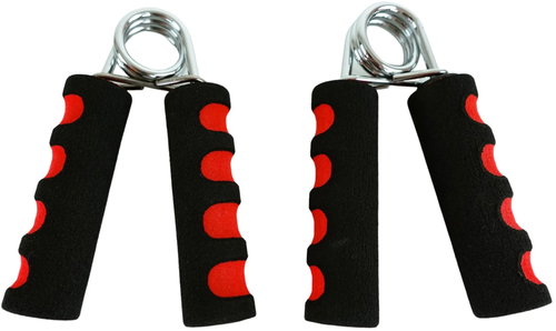ACRA Foam Finger Strengthener with Spring, Black/Red, 2 pcs - Hand exerciser - Main image