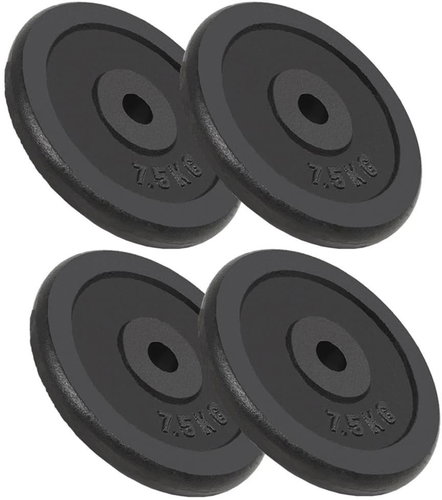 SHUMEE Kotouče na činky 4 ks 4× 7,5 kg litina - Gym Weight - Main image