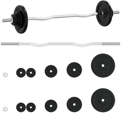 SHUMEE Obouruční činka se závažím 30 kg litina a chromovaná ocel - Dumbell - Main image