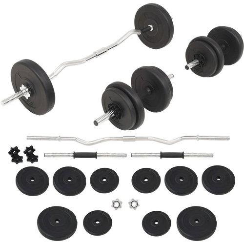 SHUMEE Sada činek barbell a dumbbell, 30 kg - Dumbell Set - Main image