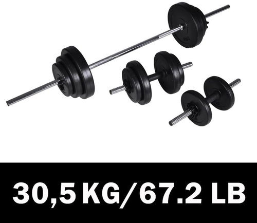 SHUMEE Set 2 činek + vzpěračská činka 30,5 kg - Dumbell Set - Main image