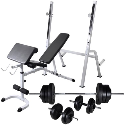 SHUMEE Weight bench with weight rack and set of dumbbells 60,5 kg, 150 cm - Fitness Bench - Main image