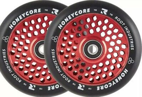Root Industries Honeycore Black Wheels 110 mm 2 pcs Red - Scooter Wheels - Main image