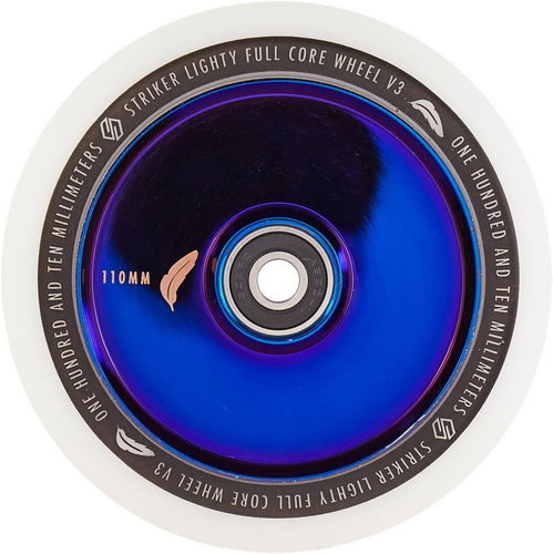 Striker Wheel Lighty Full Core V3 White Blue Chrome - Scooter Wheels - Main image
