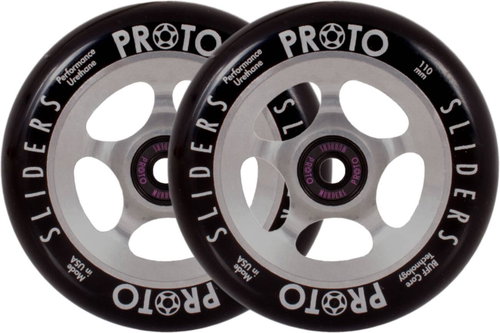 PROTO Wheels Slider 110 mm Black On Raw 2 pcs - Scooter Wheels - Main image