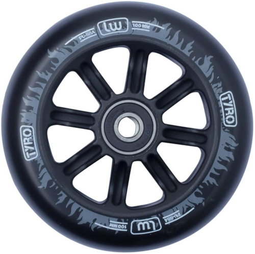 Longway Wheel Tyro Nylon Core 110 mm Black/White Flame - Scooter Wheels - Main image