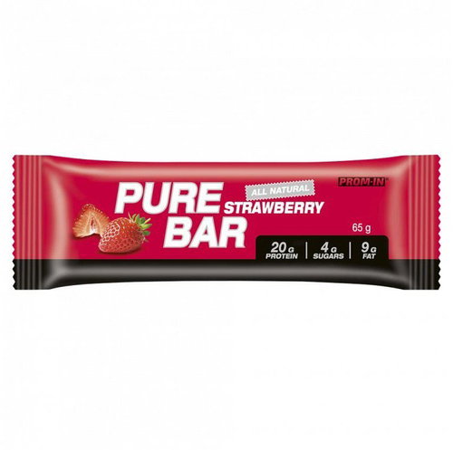PROM-IN Essential Pure Bar 65 g, strawberry - Protein Bar - Main image