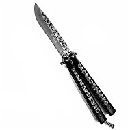 Pronett XJ4681 Nůž motýlek 23,5 cm, lebka - Nůž