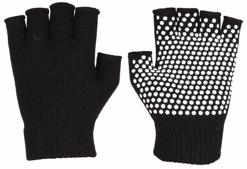 Grippy G1 Yoga Gloves Fingerless Black - Workout Gloves - Main image