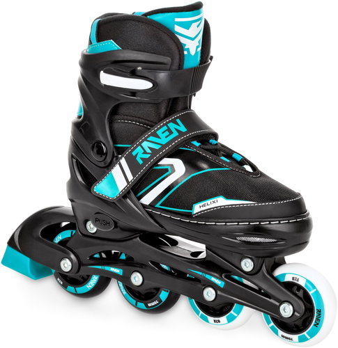 Raven Helixi Black/Mint LED light-up wheels 30–33 - Roller Skates - Main image