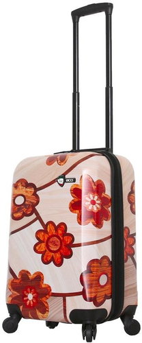 MIA TORO M1355 Ricci Wood Mosaic Flowers S - Suitcase - Main image