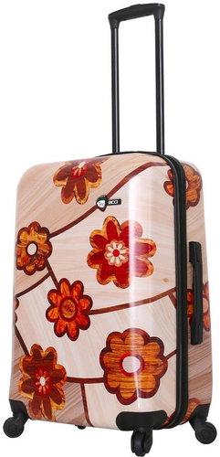 MIA TORO M1355 Ricci Wood Mosaic Flowers M - Suitcase - Main image