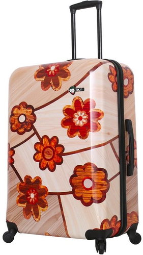 MIA TORO M1355 Ricci Wood Mosaic Flowers L - Suitcase - Main image