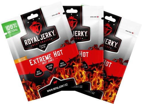 Royal Jerky Beef Extreme Hot, 3x 22g - Dried Meat - Main image