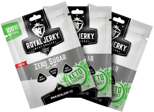 Royal Jerky Zero Sugar Beef Jerky, 3x22g - Dried Meat - Main image