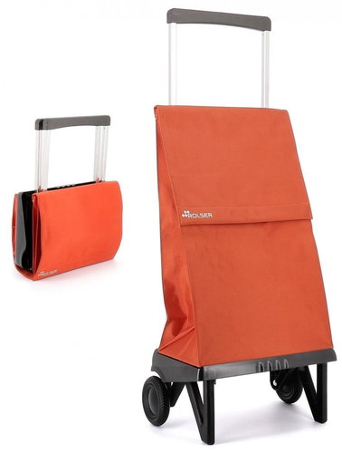 Rolser Plegamatic Original MF foldable shopping bag on wheels, orange - Shopping Trolley - Main image