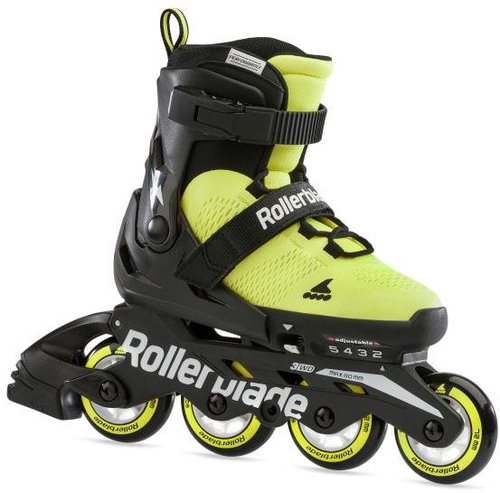 Rollerblade Microblade SE, Neon Yellow/Black, size 28-32 EU/175-205mm - Roller Skates - Main image