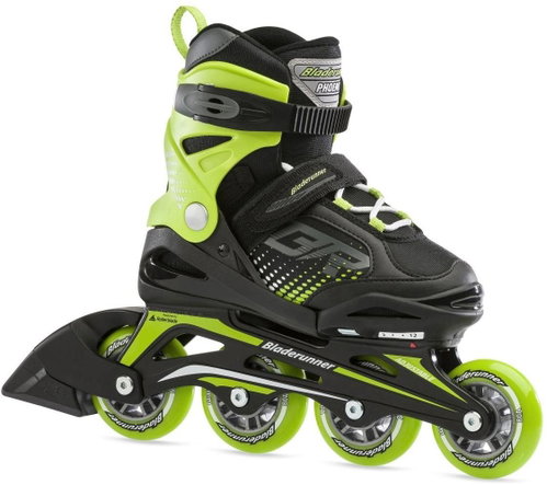 Bladerunner Phoenix, Black/Green, size 33-37 EU/210-225mm - Roller Skates - Main image