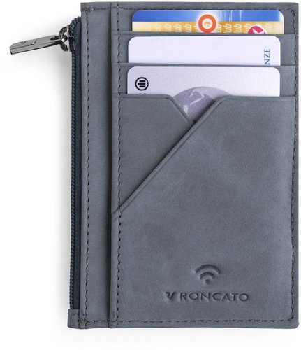 Roncato credit card case with coin pocket SALENTO grey - Wallet - Main image