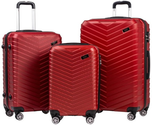ROWEX Odolný skořepinový cestovní kufr Horizon, vínová, set 3 ks (40 l, 66 l, 109 l) - Case Set - Main image