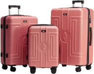 ROWEX Extra odolný cestovní kufr s TSA zámkem Casolver, rosegold, set kufrů (3 ks) - Case Set