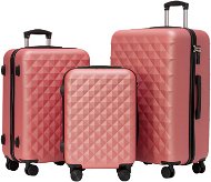 ROWEX Extra odolný cestovní kufr s TSA zámkem Crystal, rosegold, set kufrů (3 ks) - Case Set