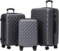 ROWEX Extra odolný cestovní kufr s TSA zámkem Crystal, šedočerná, set kufrů (3 ks) - Case Set