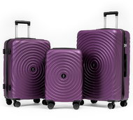 ROWEX Hypnotizer, extra odolný cestovní kufr s TSA zámkem, fialová, set kufrů (3 ks) - Sada kufrů