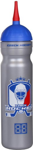 R & B Czech Hockey sports bottle with spout silver 1000 ml - Drinking Bottle - Main image