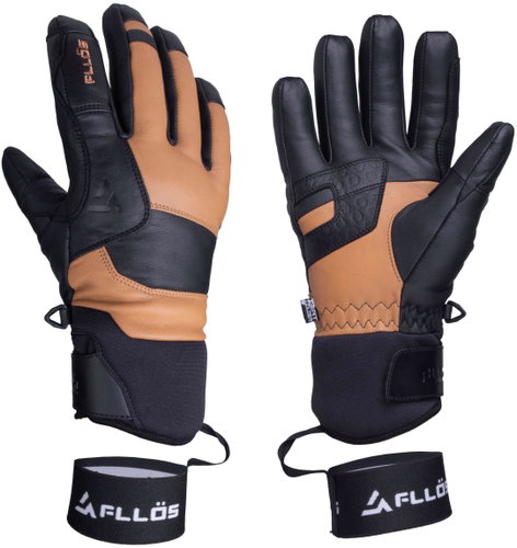 FLLÖS Ski Gloves GIUSTO BLACK-ORANGE S - Ski Gloves - Main image