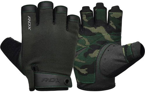 RDX Weightlifting gloves T2 Half, army green, S - Workout Gloves - Main image