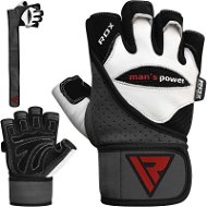 RDX Fitness rukavice kožené Biela/Čierna M - Rukavice na cvičenie