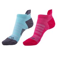Ponožky Športové RUN-W veľ. 39 – 42, ružová – tyrkys/sivá - Ponožky