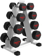 PROIRON Set of rubberized one-hand dumbbells 3 - 10 kg, 4 pairs + stand - Dumbell Set