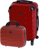 BERTOO Kabinový kufr Firenze pro Ryanair, set 2v1 S, červený - Case Set