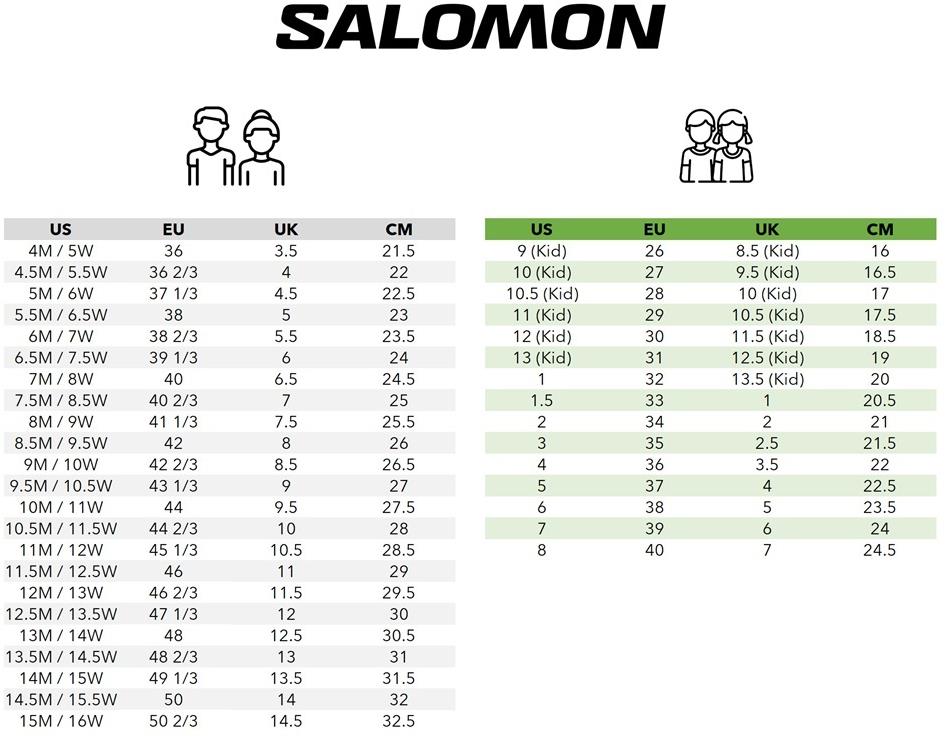 Salomon 2024 shoe chart