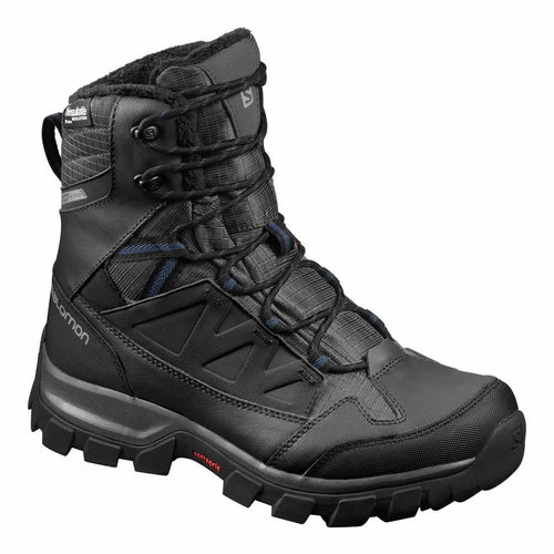 Salomon CHALTEN TS CSWP Black/Black/Sargas black/blue EU 7,5 / 265 mm - Trekking Shoes - Main image