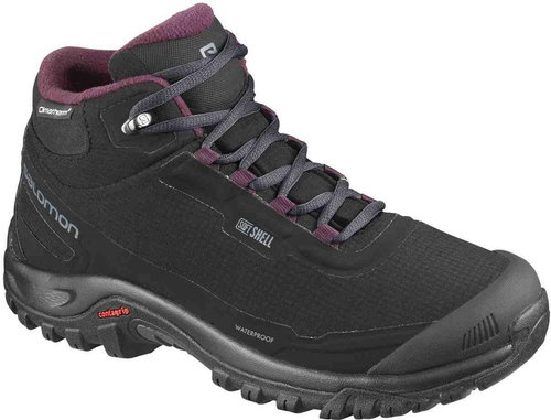 Salomon SHELTER CS WP W Black/Ebony/Wine Tasting, size 4/235mm - Trekking Shoes - Main image