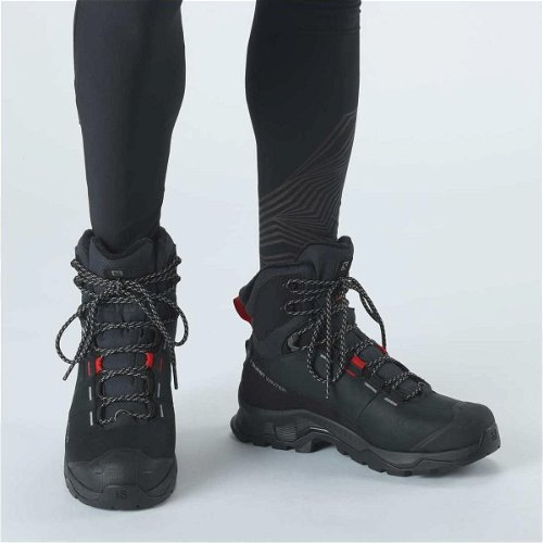 Salomon Women's x Ultra 4 Mid Waterproof Winter Boots, Size 9.5, Black/Monument