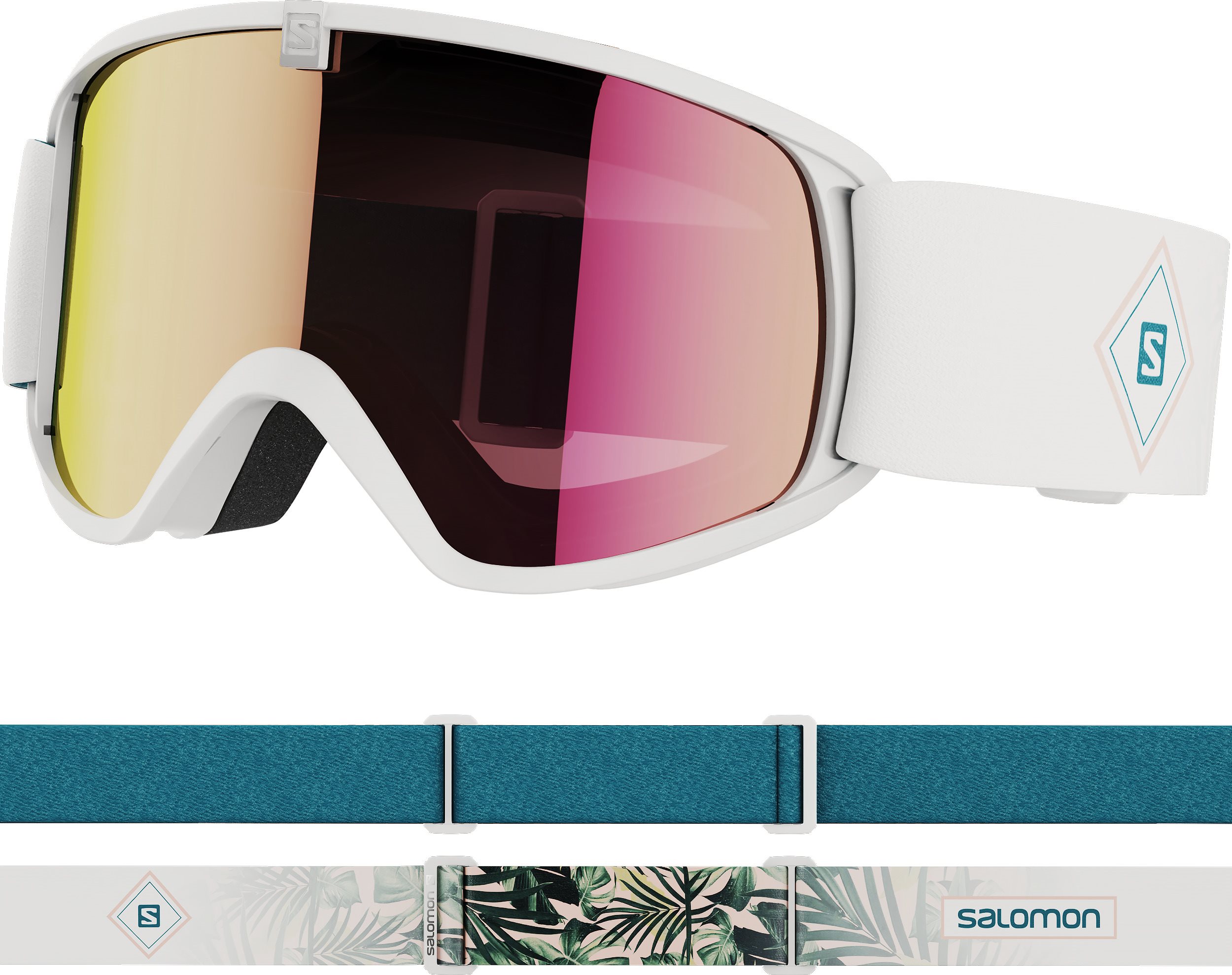 Salomon Trigger, WhiteFlowers/Univ. Ruby - Ski Goggles | alza.sk