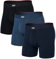 Saxx Vibe Xtra Soft Comfort Boxer Brf Fly 3Pk Dark Denim/Navy/Black L - Boxer Briefs